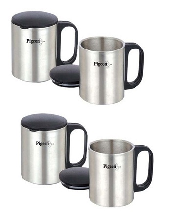 India Desire : Buy Pigeon Stainless Steel Double Coffee Mug (Buy 1 Get 1) At Rs. 199 from Snapdeal Preview Monday Sale